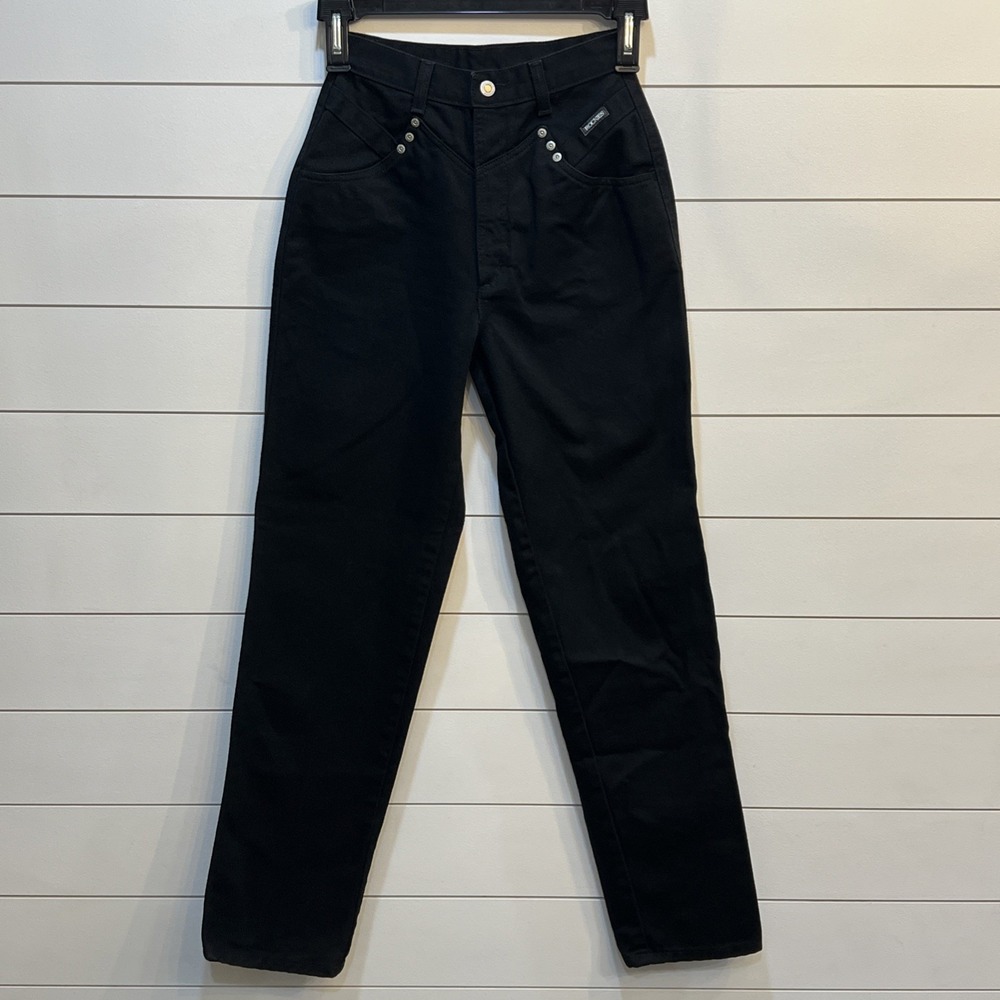 Vintage Rockies Jeans Womens 7/8 Black Western High Rise 90's USA 24.5X31